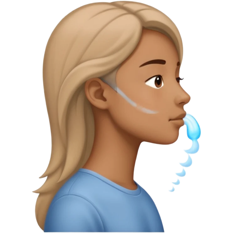 Side profile nose breathing air emoji
