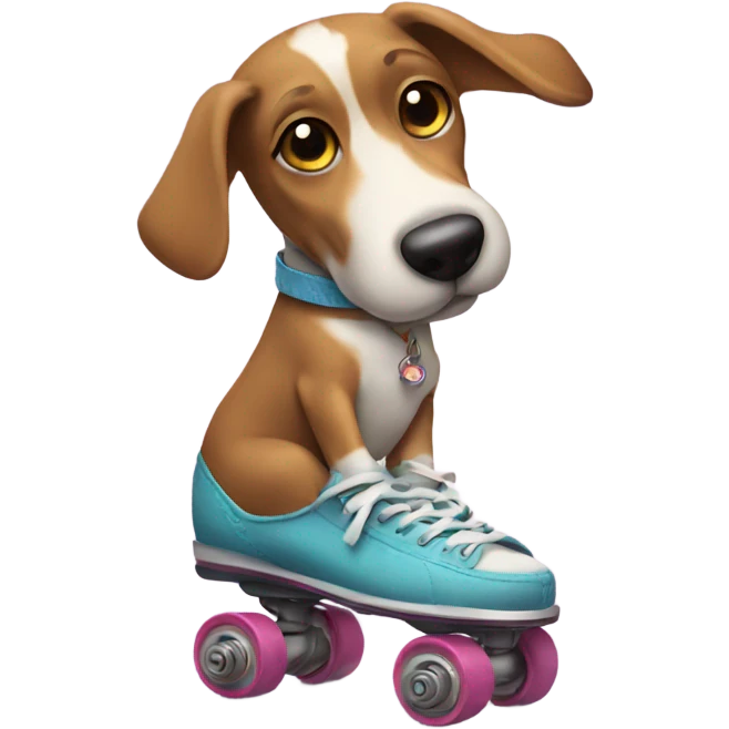 Dog on roller skates emoji
