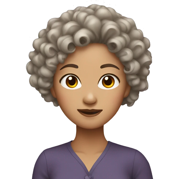 asian woman curly hair emoji