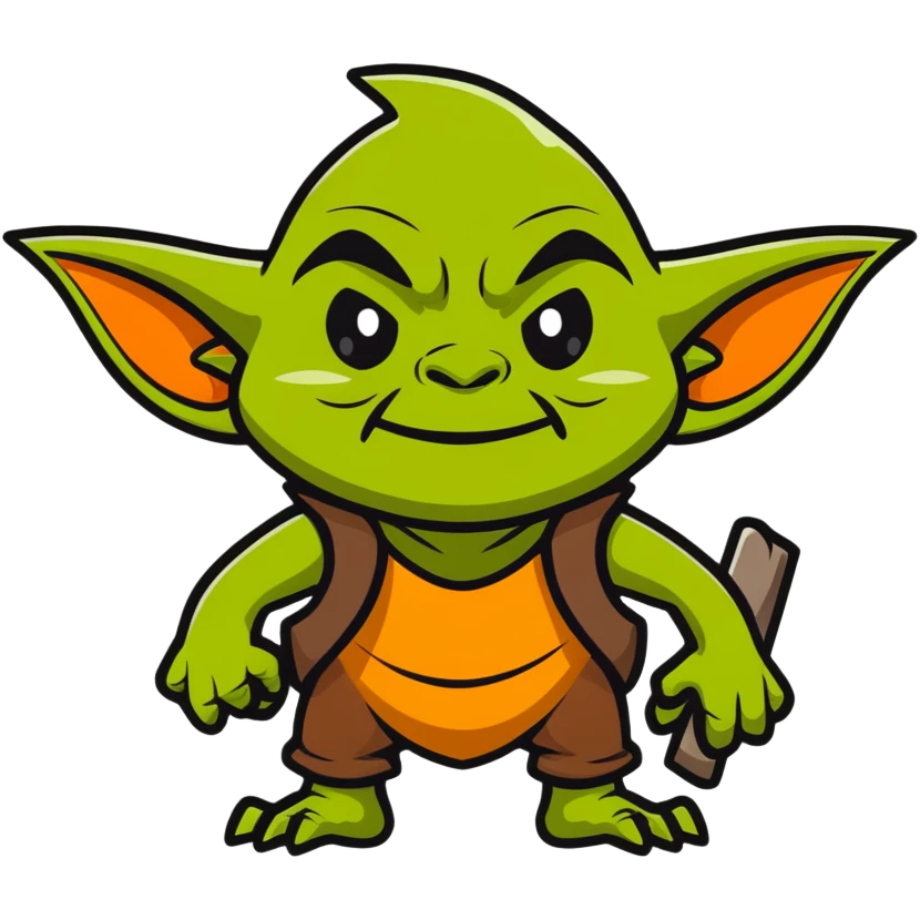 Steven Miller as a goblin cartoon sticker emoji
