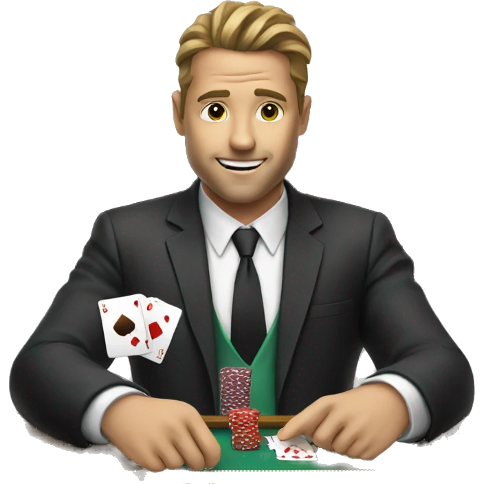 guy in suit play poker  emoji