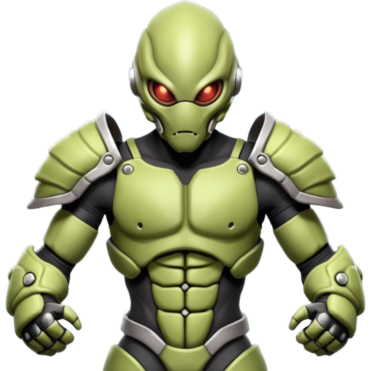 insectoid alien MMA fighter portrait, head and shoulders only, armored exoskeleton skin, sharp eyes, combat gloves, aggressive stance, 3D cartoon, mobile game icon style, clean background, no text, no watermark
 emoji