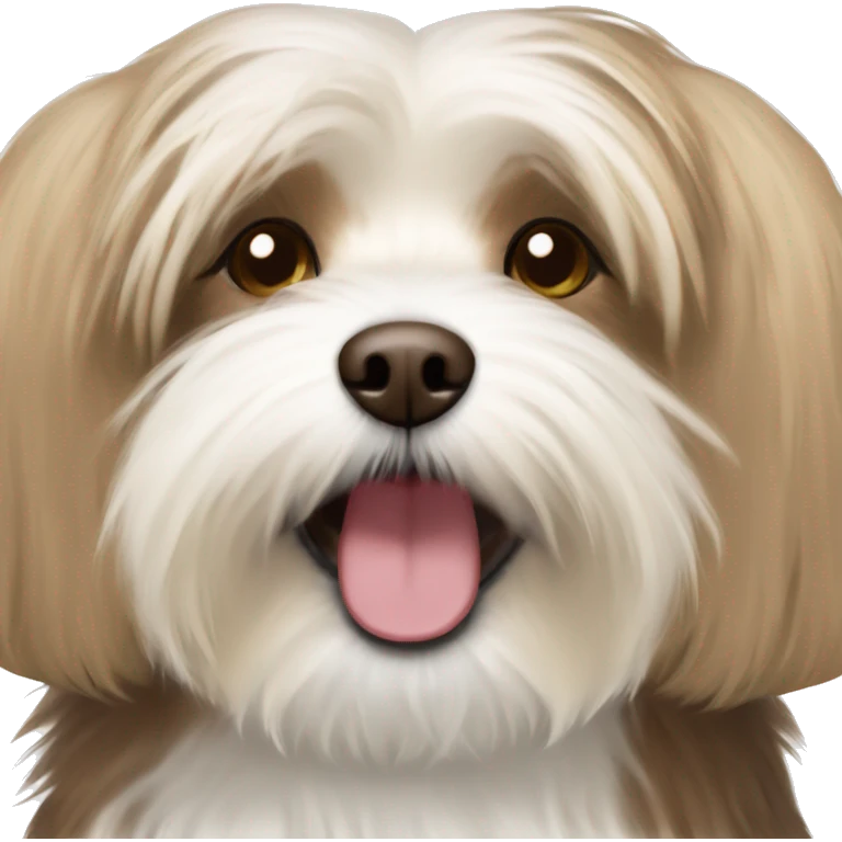 Havanese small dog with brown and blonde fur and happy expression emoji