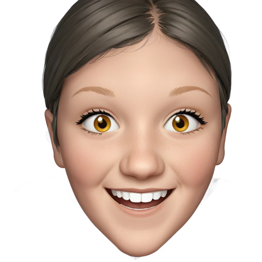 smiling girl in grey hoodie emoji