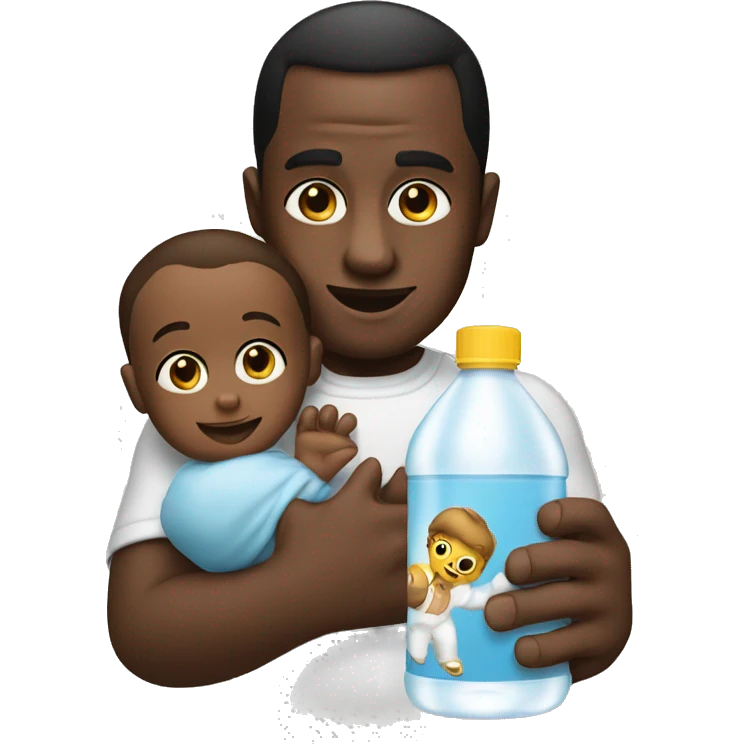 Diddy holding a baby oil bottle  emoji