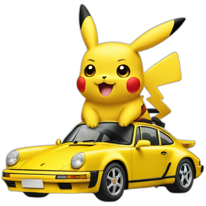 pikachu in a Porsche emoji
