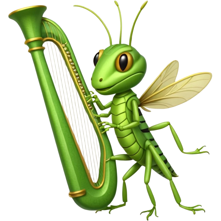 grasshopper playing lyre emoji