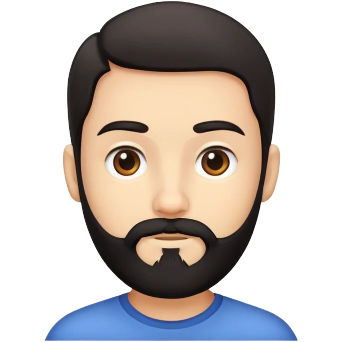 Boy with normal black beard and simple hair  emoji