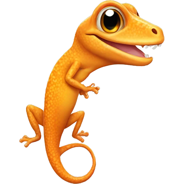 Orange smiling gecko emoji