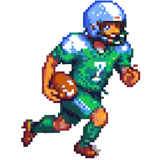 pixel art football player running with ball with simple background emoji