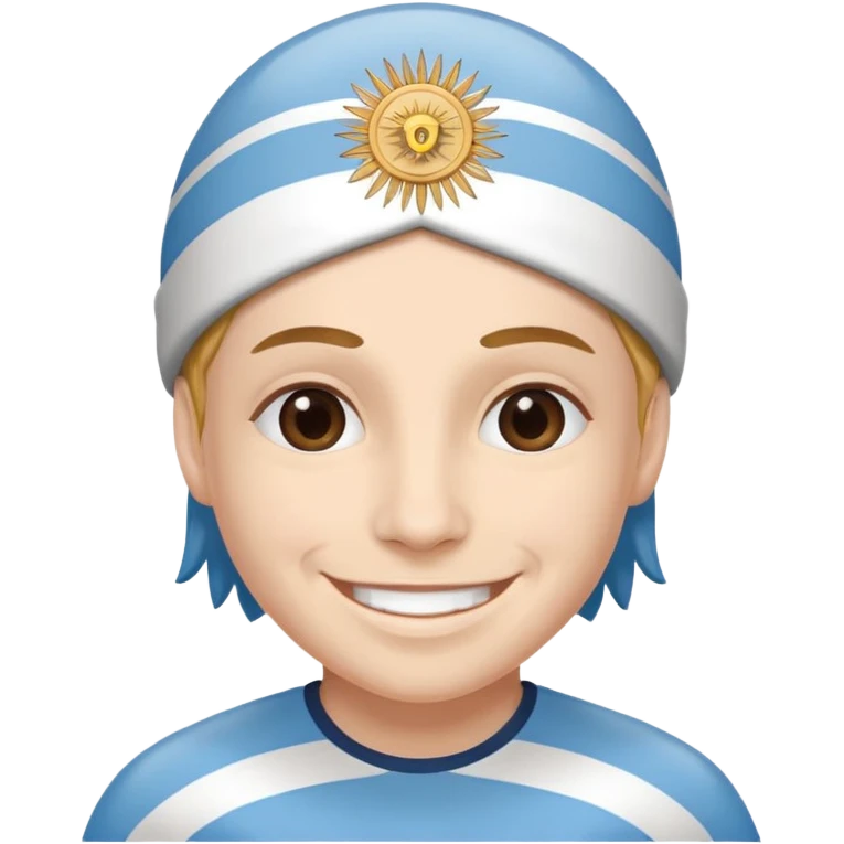 Una persona con la cabeza de la bandera de Argentina emoji