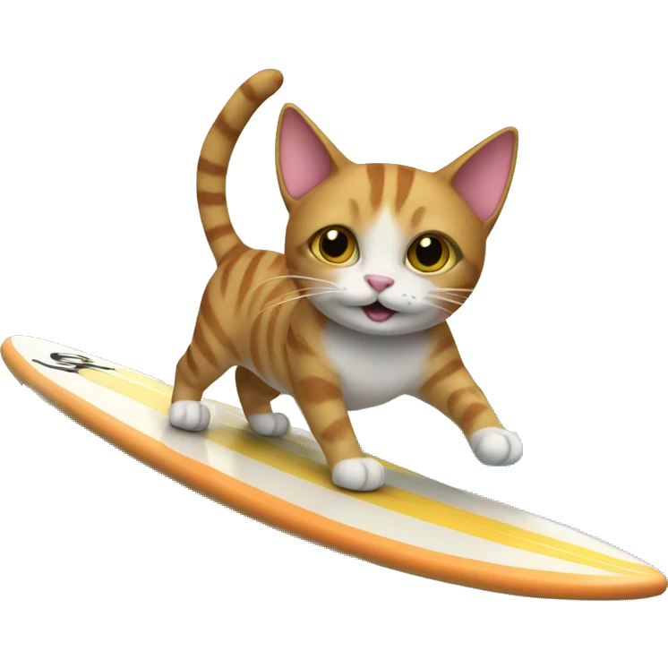 Cat on surfboard emoji