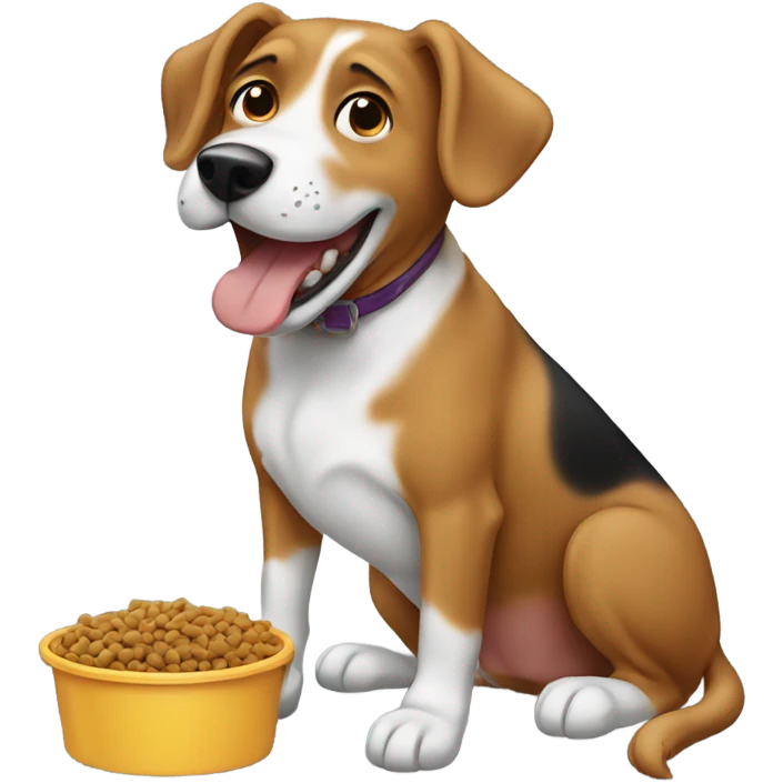 Dog eating dog food emoji
