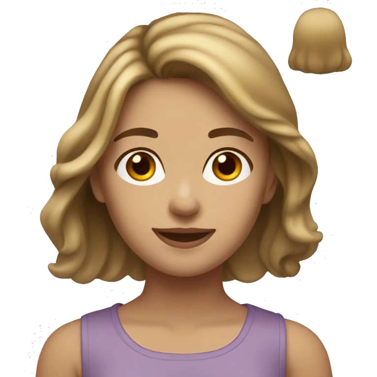 Light brunette girl with brown hair and blond locks emoji
