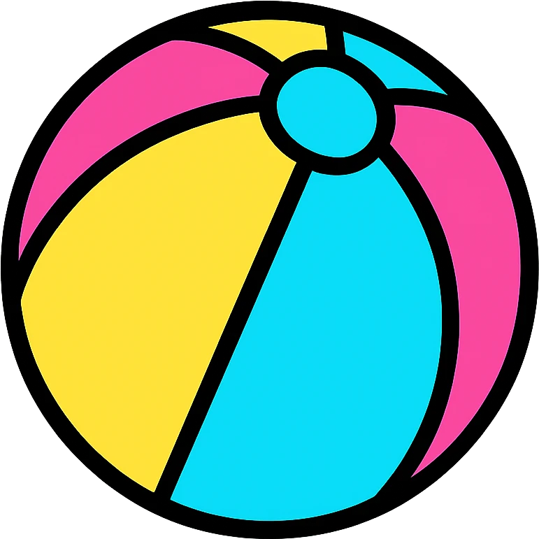 neon beach ball emoji