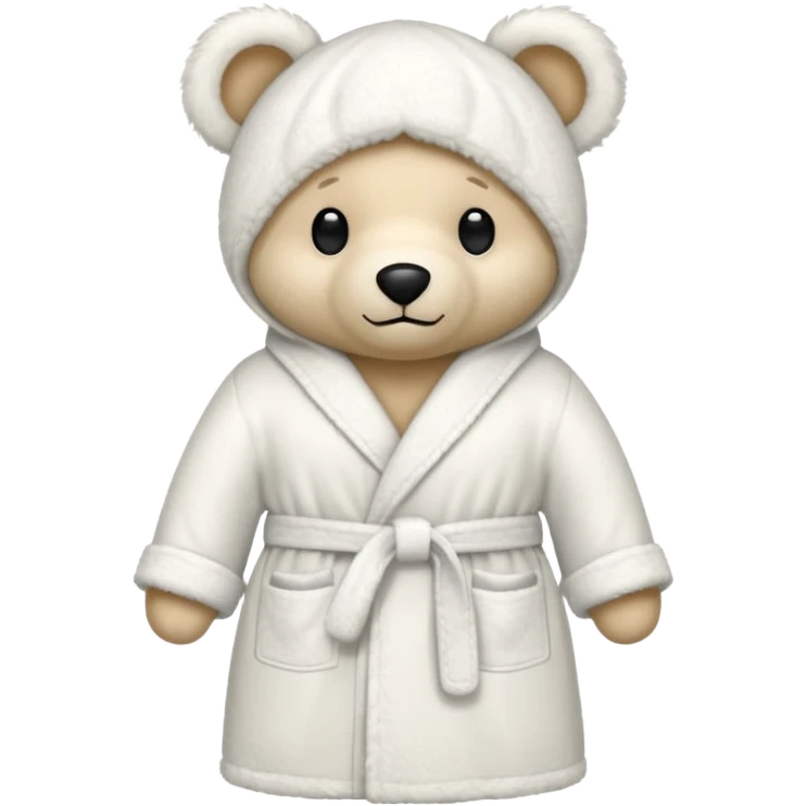 white teddy bear bathrobe emoji