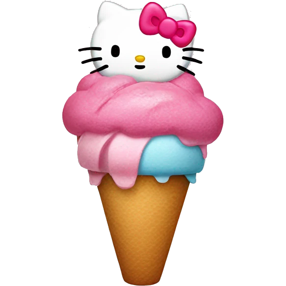 Hello kitty as an icecream  emoji