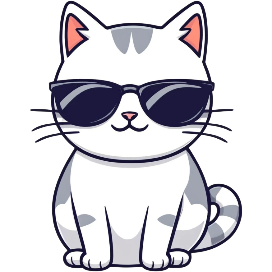 Cat with sunglasses emoji