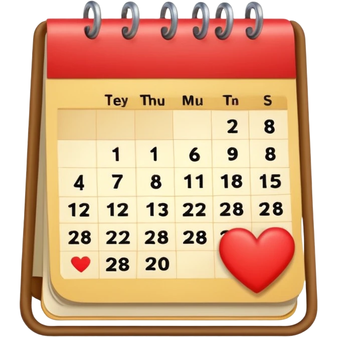 cute kalender , really light yellow/gold/brown themed with maybe a little heart on it. its paper in it and rings at the top of it where the paper is on. it needs to look like its drawed of smt and the rings at the top instead.  emoji