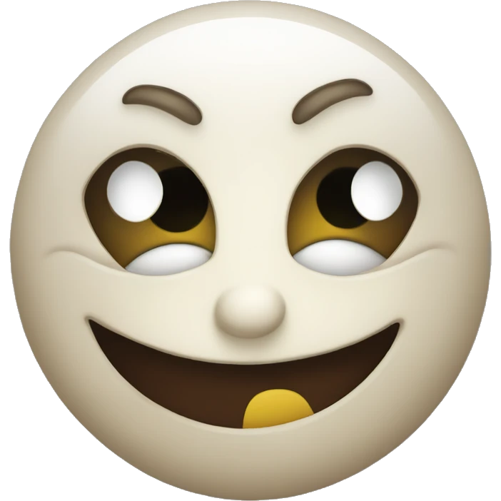 Normal disturbed smiley who looks like a psychopath emoji