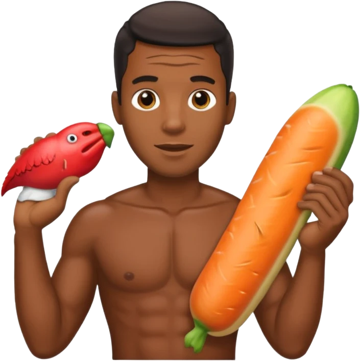 Black guy holding a big dick emoji