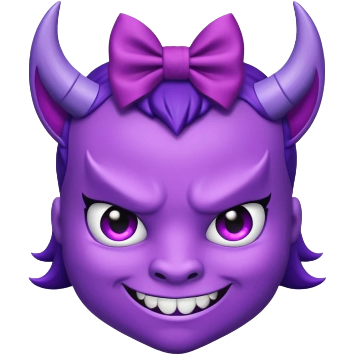 Purple Devil with girly bow smirking emoji