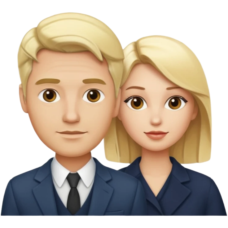 portrait of a stylish man with blond woman emoji