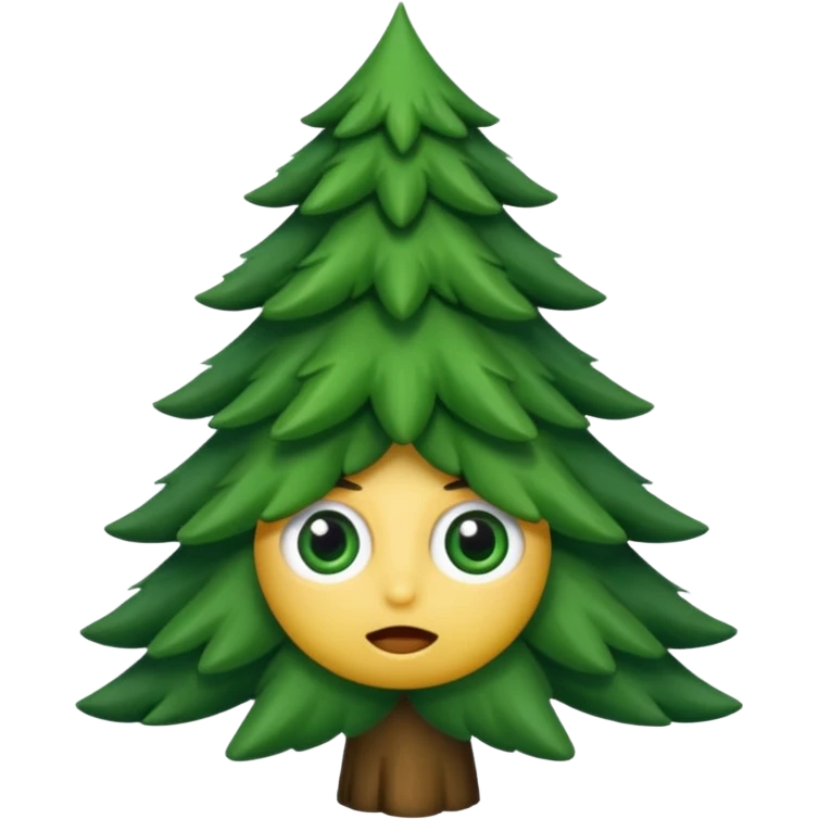 sapin avec des yeux emoji