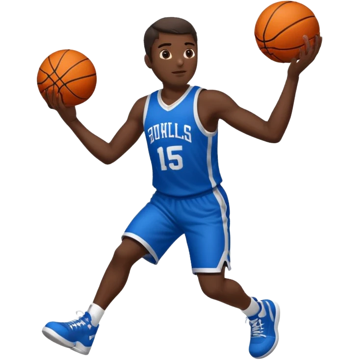 A man with a basketball, doing a layup emoji
