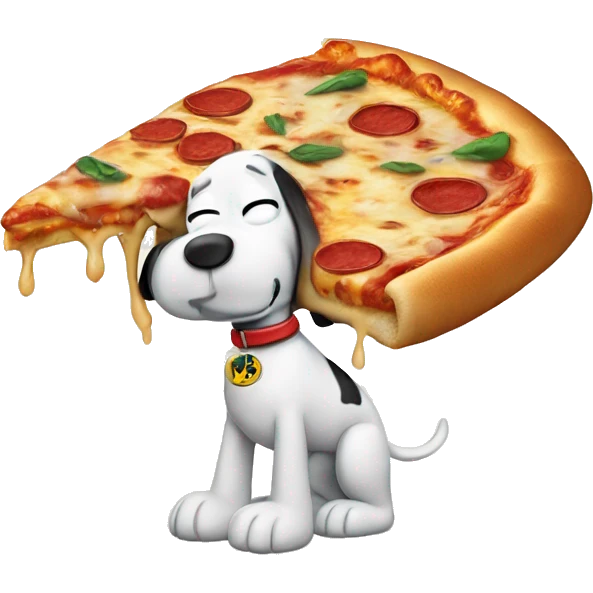 Joe cool snoopy with pizza emoji