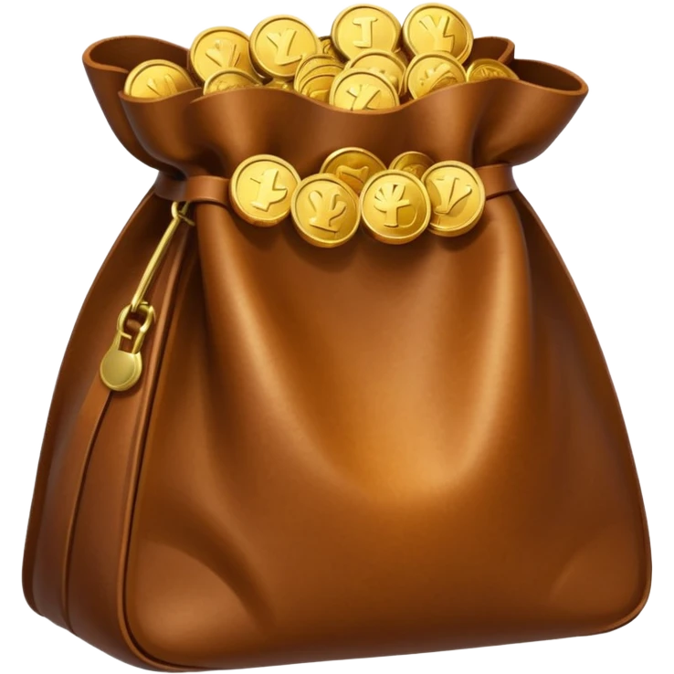 coins inside leather bag emoji