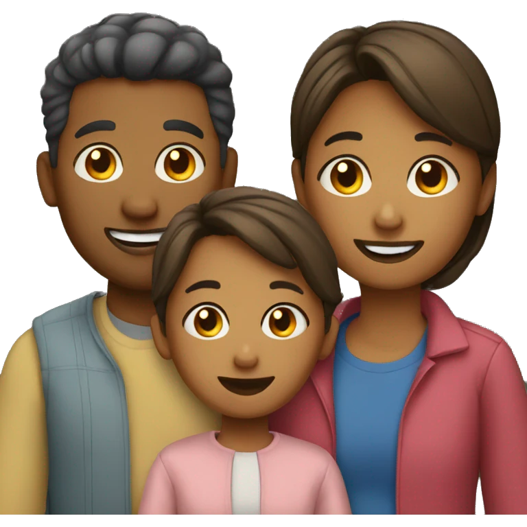Family with 3 kids emoji