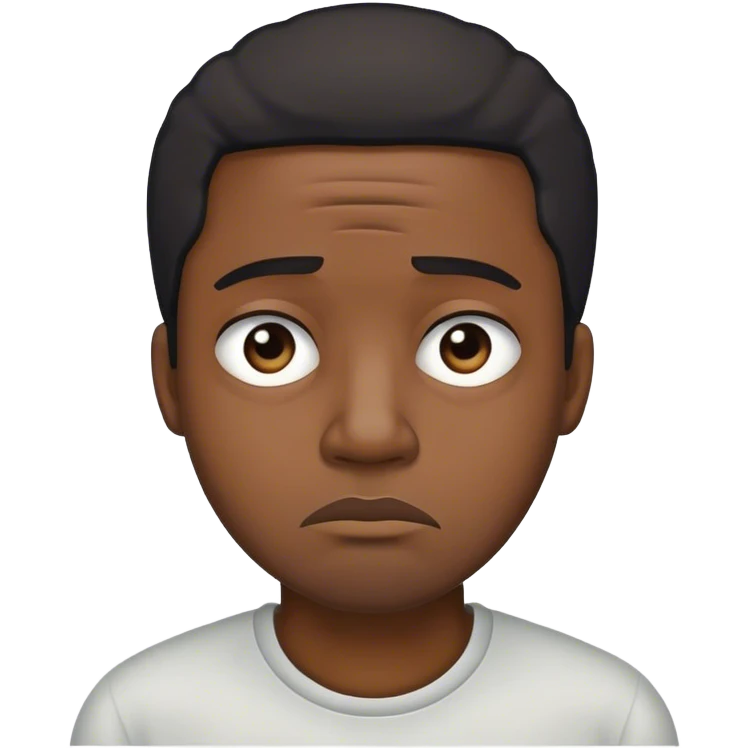 Black guy being sad without water emoji