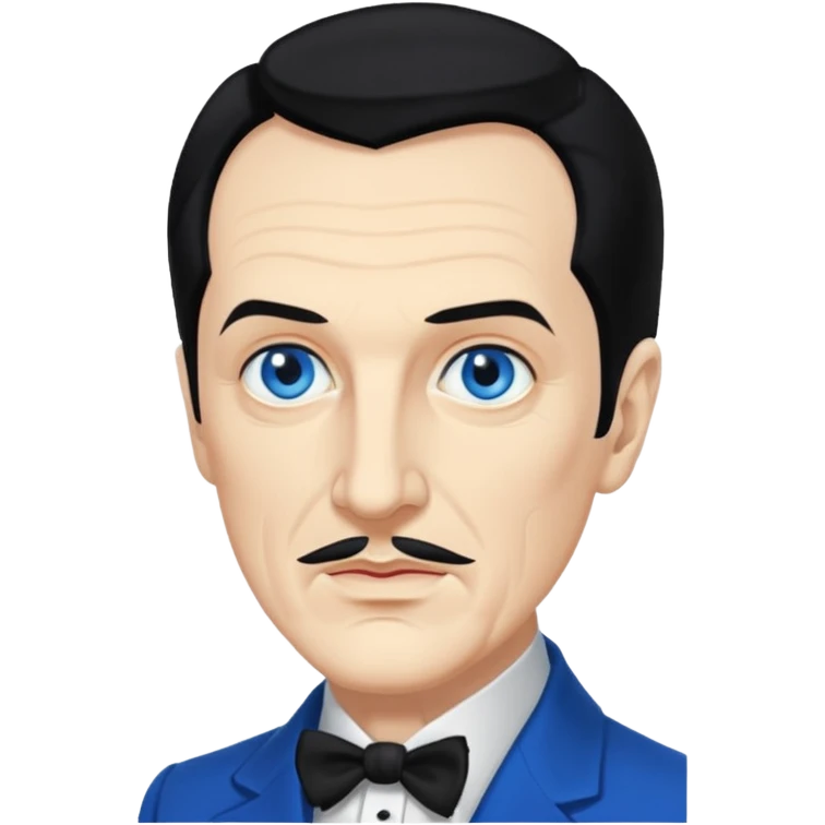Vincent Price with blue eyes, black hair emoji