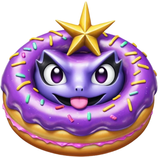Necrozma Dusk Mane eating a sugary donut emoji