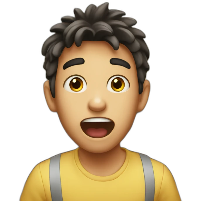 Surprised boy after finding out the secrets emoji