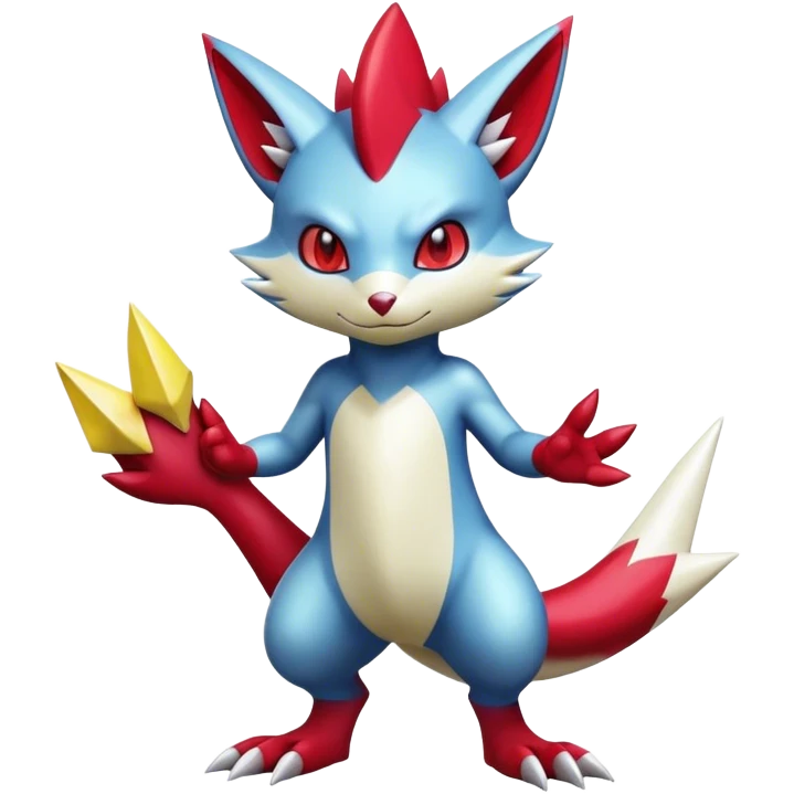 Cool Shiny Digimon-Sneasel-Zangoose-hybrid full body emoji