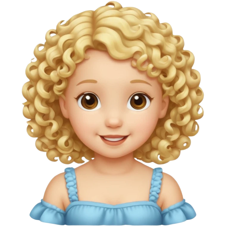 Cherubic Baby girl with curls bust emoji