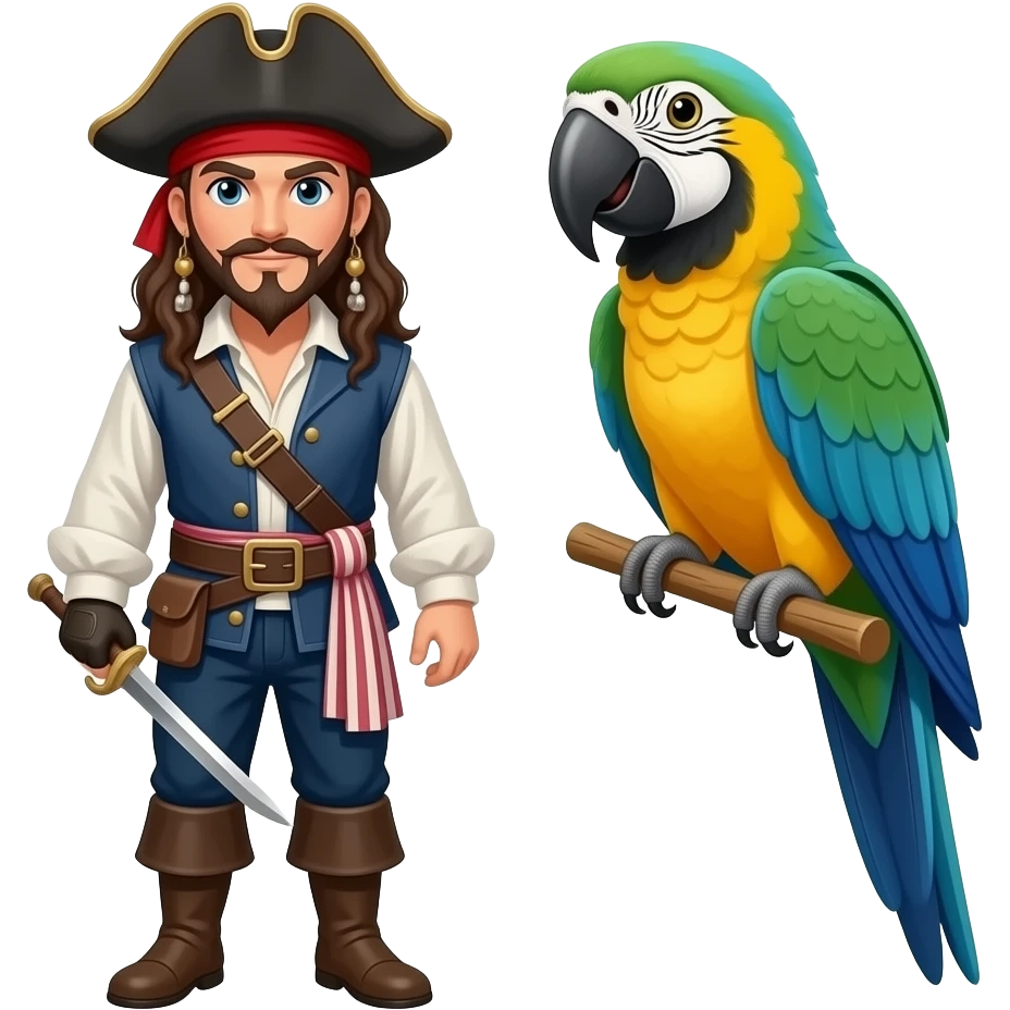 pirate and parrot emoji