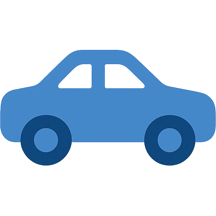 car, flat color icon style, bold shapes, minimal details emoji