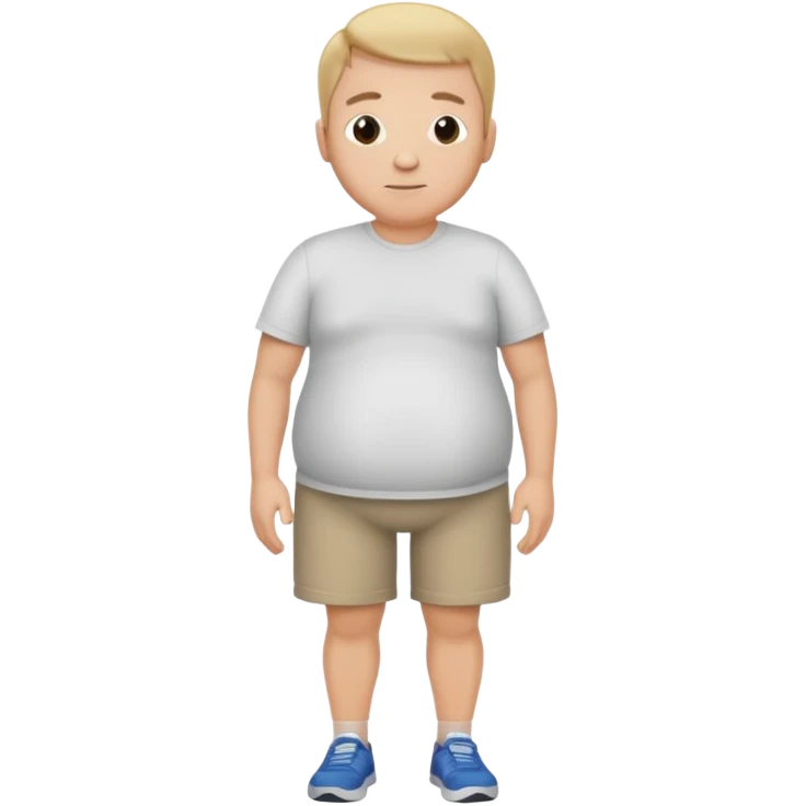 a man with thin arm and leg but the belly is big emoji