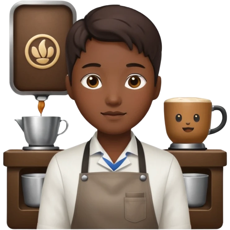 Korean barista with apron emoji