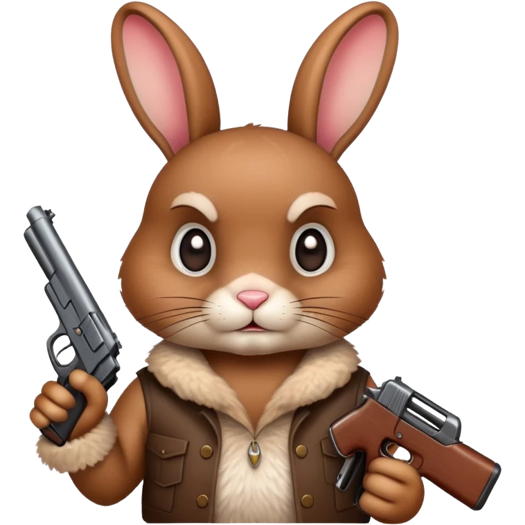 A cartoon rabbit shooting a gun emoji