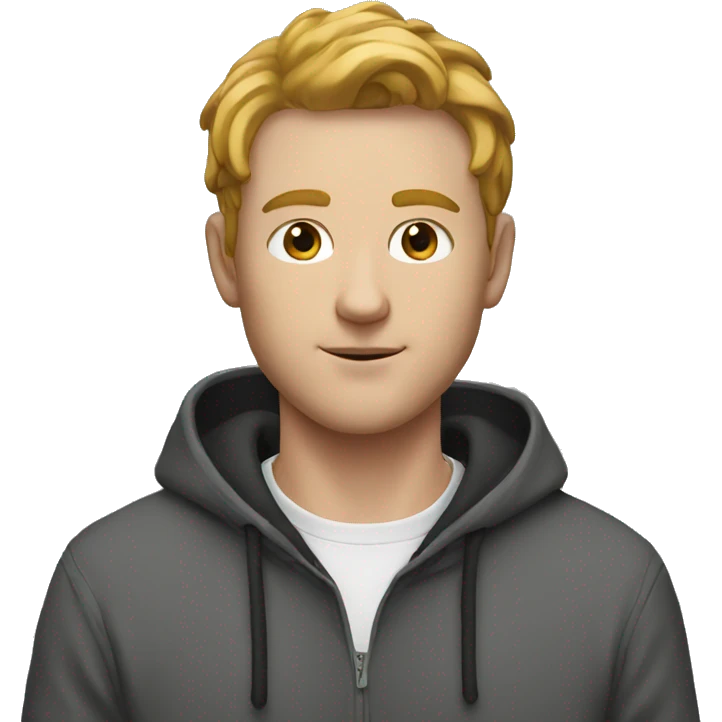 A white man with a big crop hoodie and with dark long sock emoji