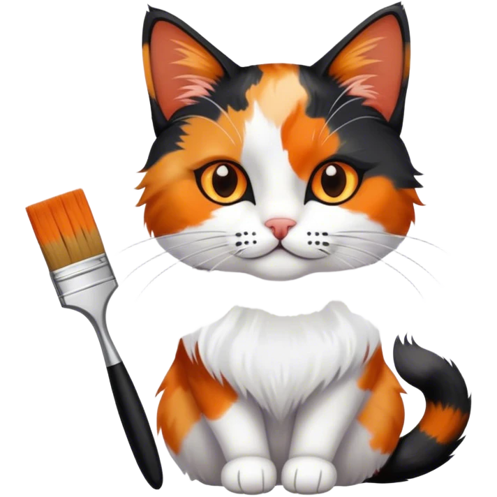 a cat is painting a pictue emoji