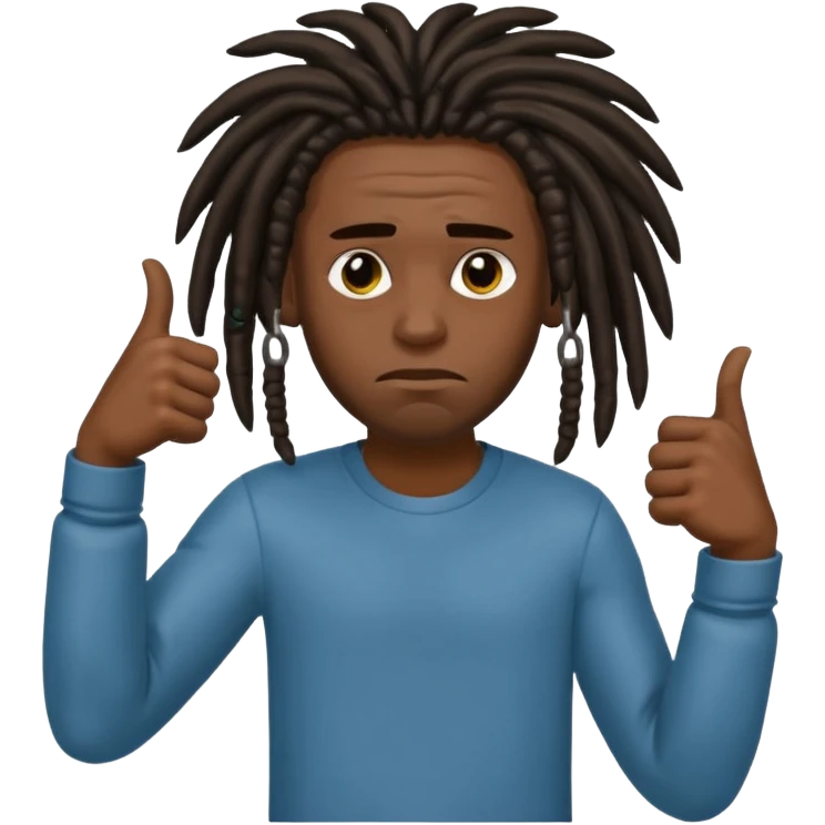 Thumbs down black skinned guys with dreads emoji