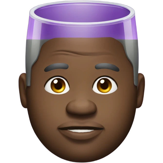 Fat black man with purple drink emoji