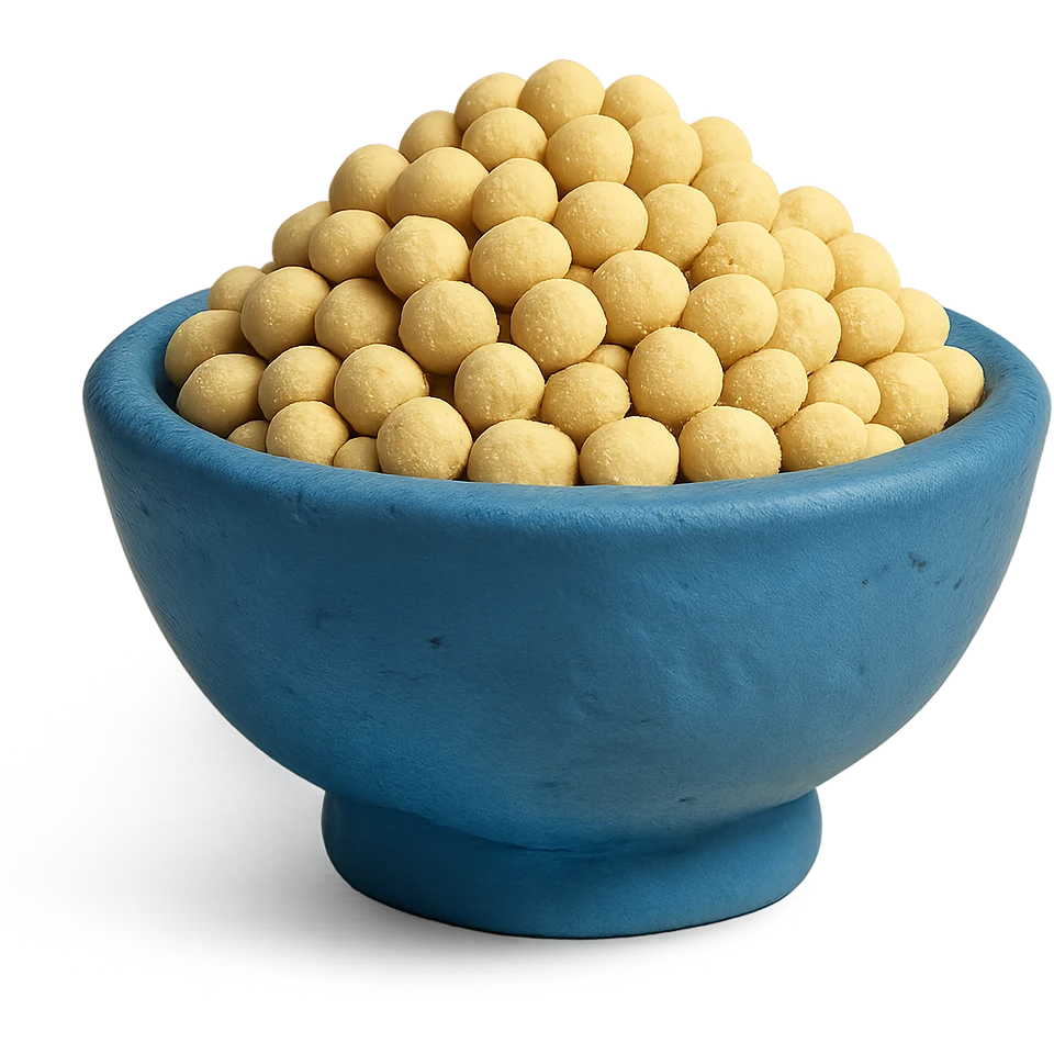 claymation style quinoa grains in a bowl, no background emoji