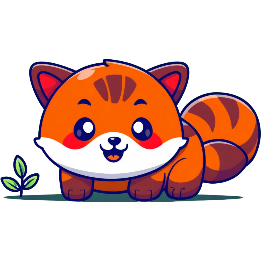 A red panda crying with four legs on the ground emoji