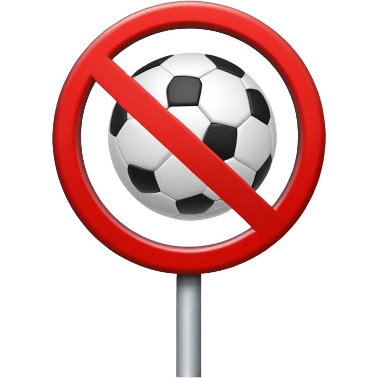 traffic sign style emoji indicating no playing football emoji